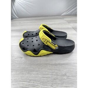 Crocs Swiftwater Clog Sport Water Shoes Sandel Black Yellow Strap Men's 11